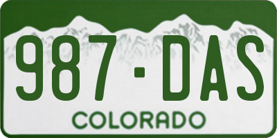 CO license plate 987DAS