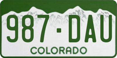 CO license plate 987DAU
