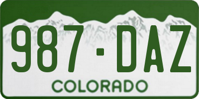 CO license plate 987DAZ