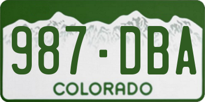 CO license plate 987DBA