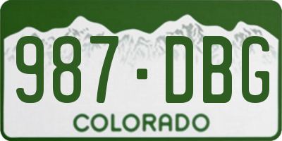 CO license plate 987DBG