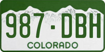 CO license plate 987DBH