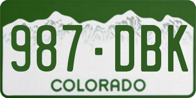 CO license plate 987DBK