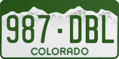 CO license plate 987DBL