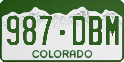 CO license plate 987DBM