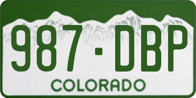 CO license plate 987DBP
