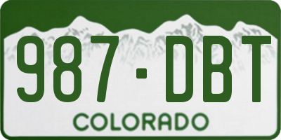 CO license plate 987DBT