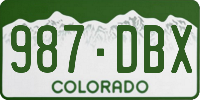 CO license plate 987DBX