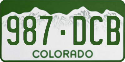 CO license plate 987DCB