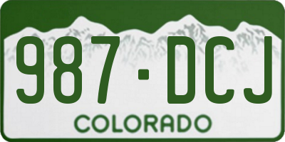 CO license plate 987DCJ