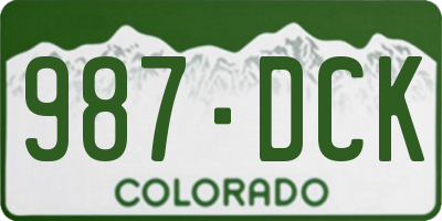 CO license plate 987DCK