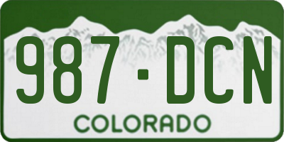 CO license plate 987DCN