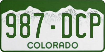 CO license plate 987DCP