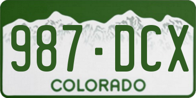 CO license plate 987DCX