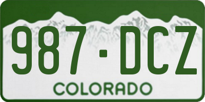 CO license plate 987DCZ