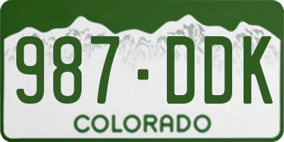 CO license plate 987DDK