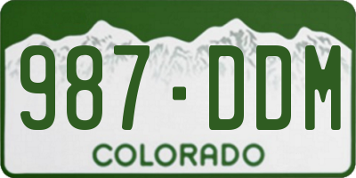 CO license plate 987DDM