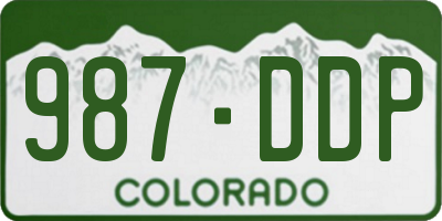 CO license plate 987DDP
