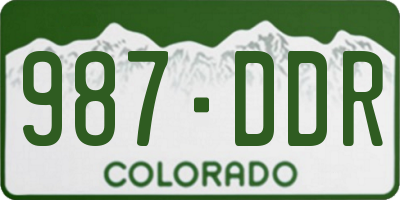 CO license plate 987DDR