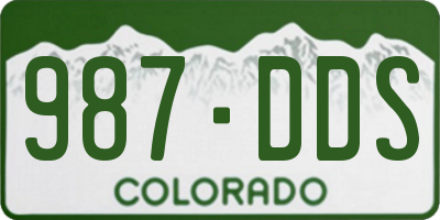 CO license plate 987DDS