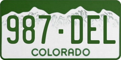 CO license plate 987DEL