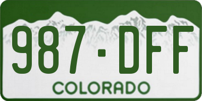 CO license plate 987DFF
