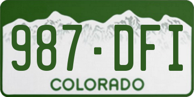 CO license plate 987DFI