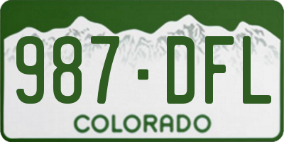 CO license plate 987DFL