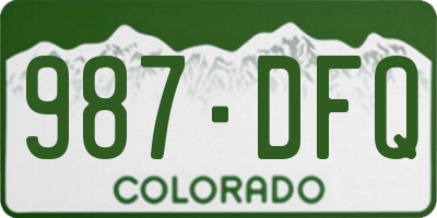 CO license plate 987DFQ
