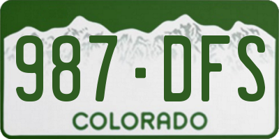 CO license plate 987DFS