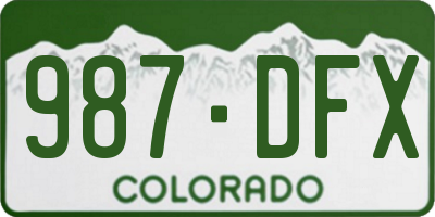 CO license plate 987DFX