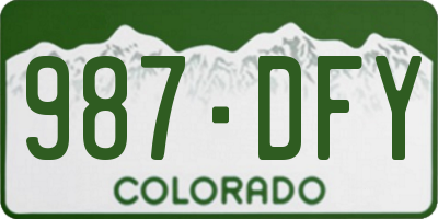 CO license plate 987DFY