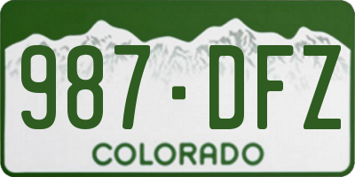 CO license plate 987DFZ