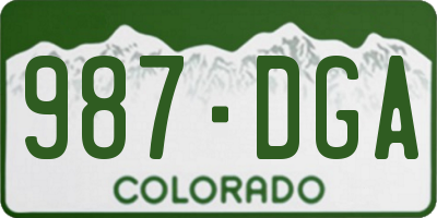 CO license plate 987DGA