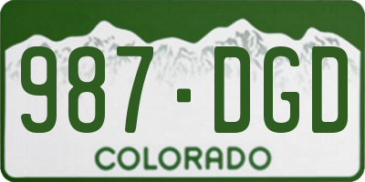CO license plate 987DGD