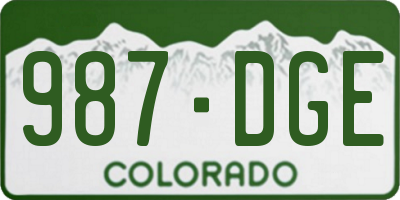 CO license plate 987DGE