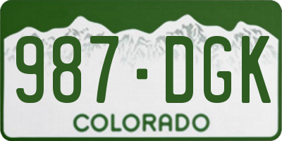 CO license plate 987DGK