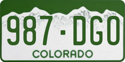 CO license plate 987DGO