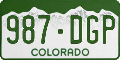 CO license plate 987DGP