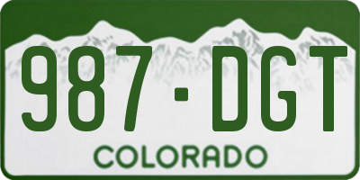 CO license plate 987DGT
