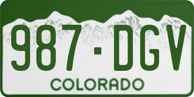 CO license plate 987DGV