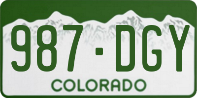 CO license plate 987DGY