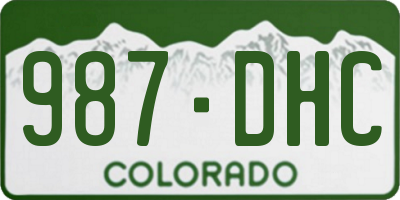 CO license plate 987DHC