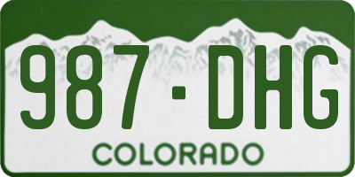 CO license plate 987DHG