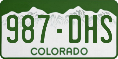 CO license plate 987DHS