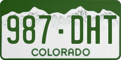 CO license plate 987DHT