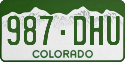 CO license plate 987DHU