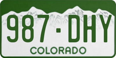 CO license plate 987DHY