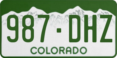CO license plate 987DHZ