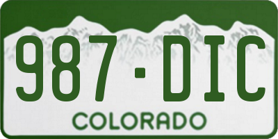 CO license plate 987DIC